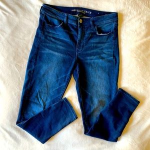 AEO Blue denim High rise Jeggins